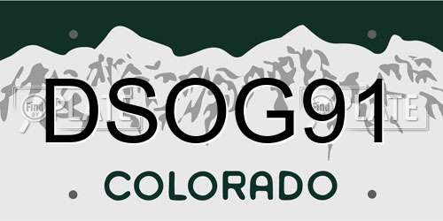 DSOG91 Colorado License Plate