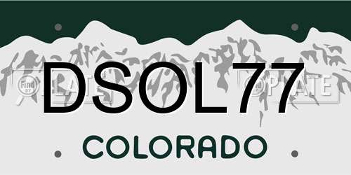 DSOL77 Colorado License Plate
