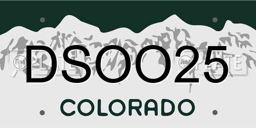 DSOO25 Colorado License Plate