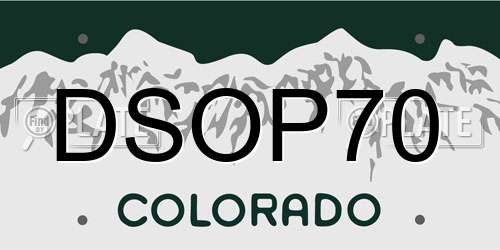 DSOP70 Colorado License Plate