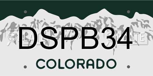 DSPB34 Colorado License Plate