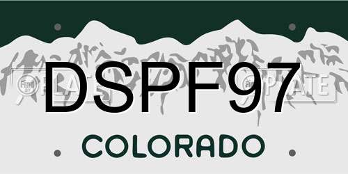 DSPF97 Colorado License Plate