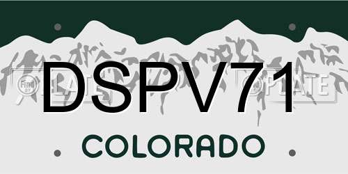 DSPV71 Colorado License Plate