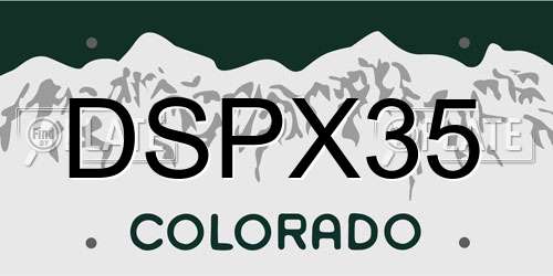 DSPX35 Colorado License Plate