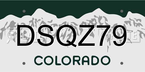 DSQZ79 Colorado License Plate
