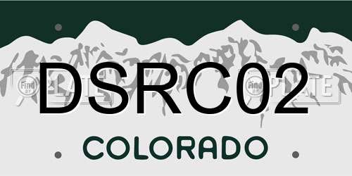 DSRC02 Colorado License Plate