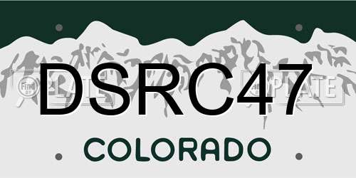 DSRC47 Colorado License Plate