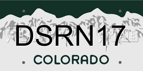 DSRN17 Colorado License Plate