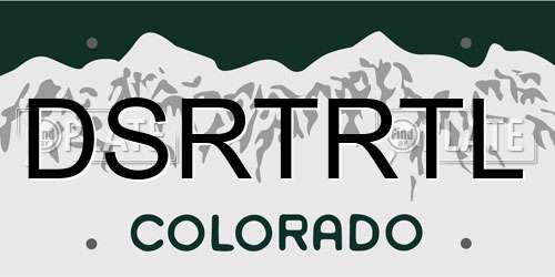 DSRTRTL Colorado License Plate