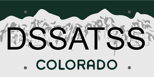 DSSATSS Colorado License Plate