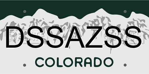 DSSAZSS Colorado License Plate