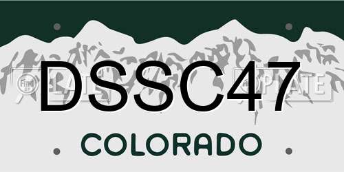 DSSC47 Colorado License Plate