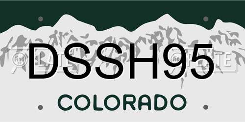 DSSH95 Colorado License Plate