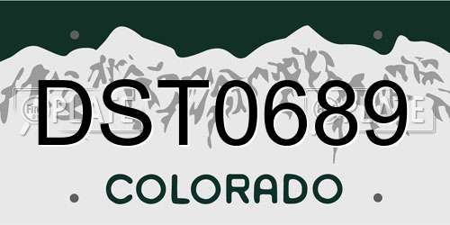 DST0689 Colorado License Plate