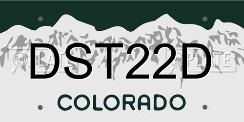 DST22D Colorado License Plate