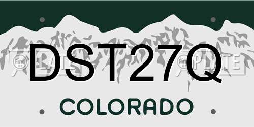 DST27Q Colorado License Plate
