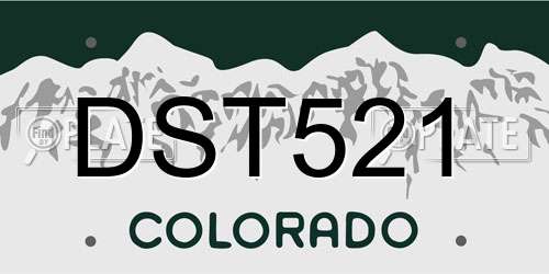 DST521 Colorado License Plate