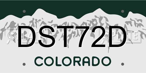 DST72D Colorado License Plate