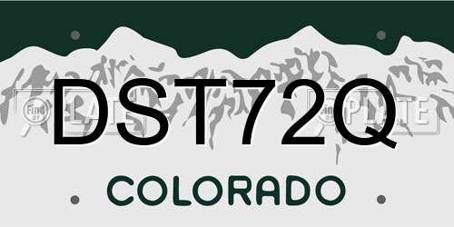 DST72Q Colorado License Plate