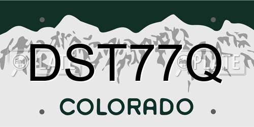 DST77Q Colorado License Plate