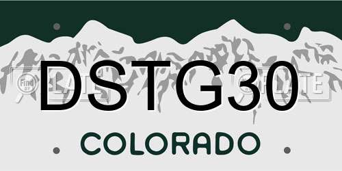 DSTG30 Colorado License Plate