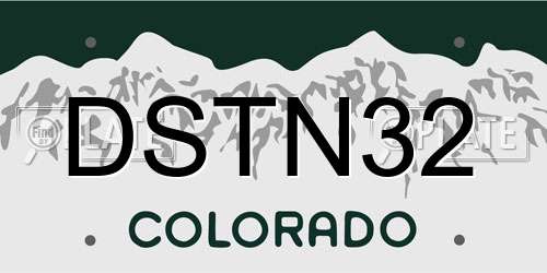 DSTN32 Colorado License Plate