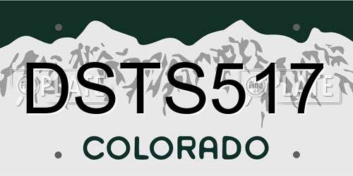 DSTS517 Colorado License Plate