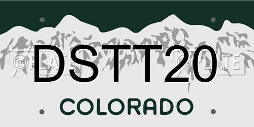 DSTT20 Colorado License Plate