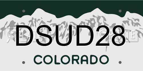 DSUD28 Colorado License Plate