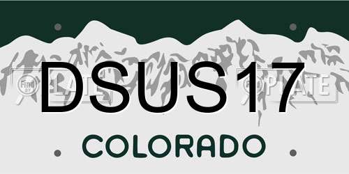 DSUS17 Colorado License Plate