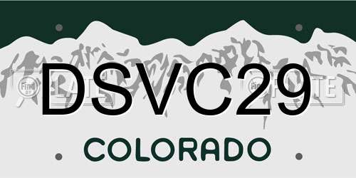 DSVC29 Colorado License Plate