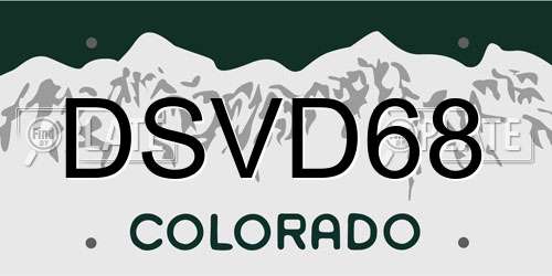 DSVD68 Colorado License Plate