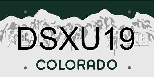 DSXU19 Colorado License Plate