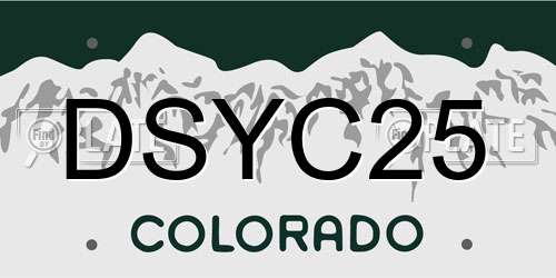 DSYC25 Colorado License Plate