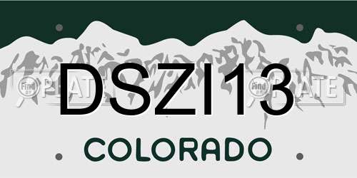 DSZI13 Colorado License Plate