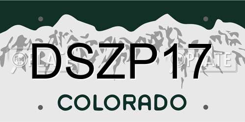 DSZP17 Colorado License Plate