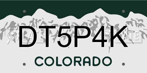 DT5P4K Colorado License Plate