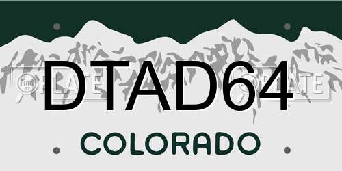 DTAD64 Colorado License Plate