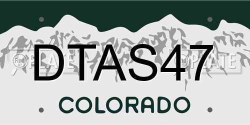 DTAS47 Colorado License Plate