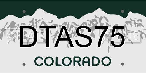 DTAS75 Colorado License Plate
