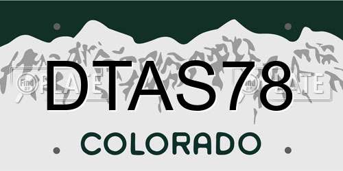 DTAS78 Colorado License Plate