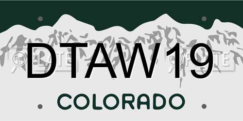 DTAW19 Colorado License Plate