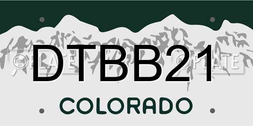 DTBB21 Colorado License Plate