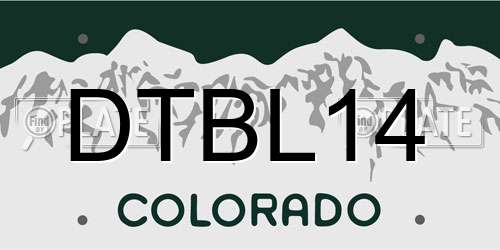 DTBL14 Colorado License Plate