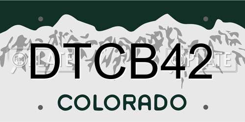 DTCB42 Colorado License Plate