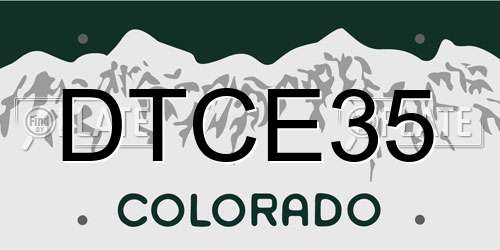 DTCE35 Colorado License Plate