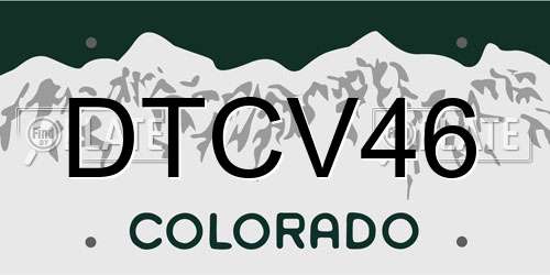 DTCV46 Colorado License Plate