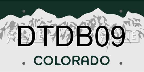 DTDB09 Colorado License Plate