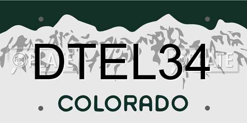 DTEL34 Colorado License Plate