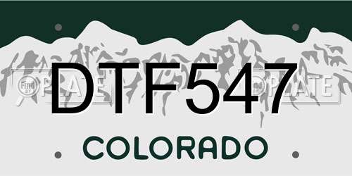 DTF547 Colorado License Plate